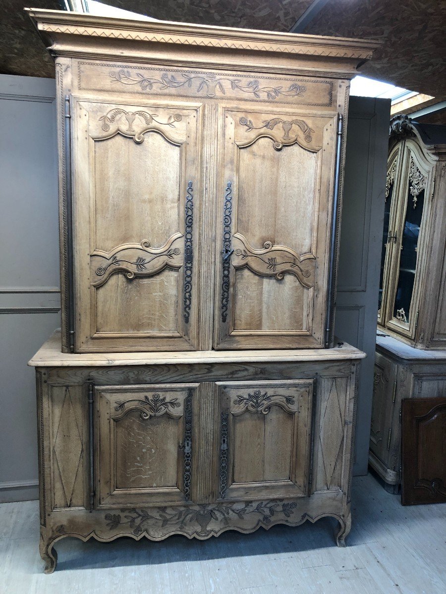 Early 19th Century Norman Two-body Buffet In Natural Oak