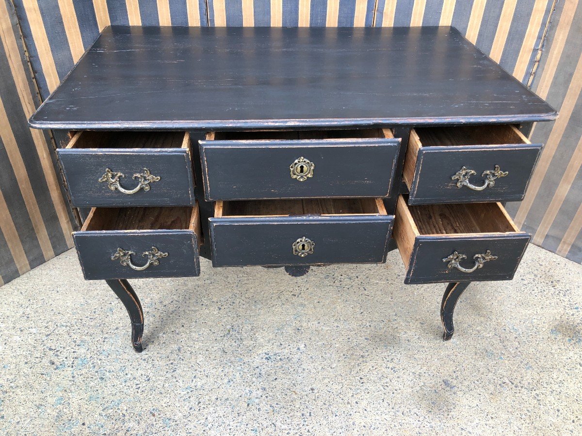 Petite Commode Sauteuse Louis XV Noire-photo-1