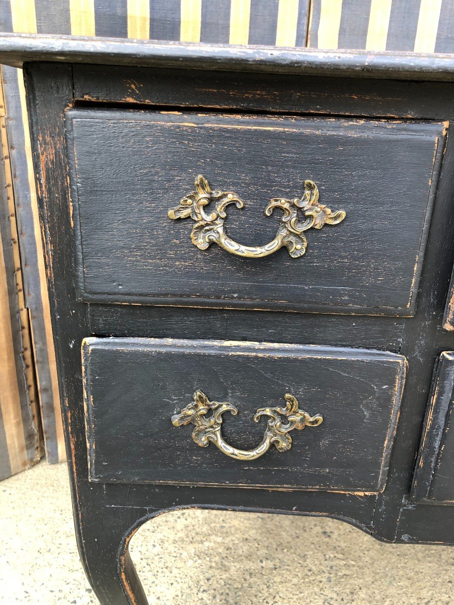 Petite Commode Sauteuse Louis XV Noire-photo-4