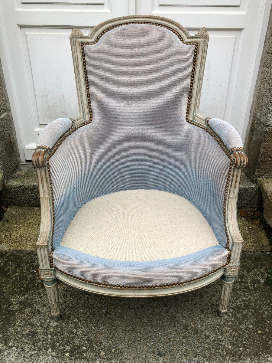 Bergère d'époque Louis XVI Laquée-photo-2