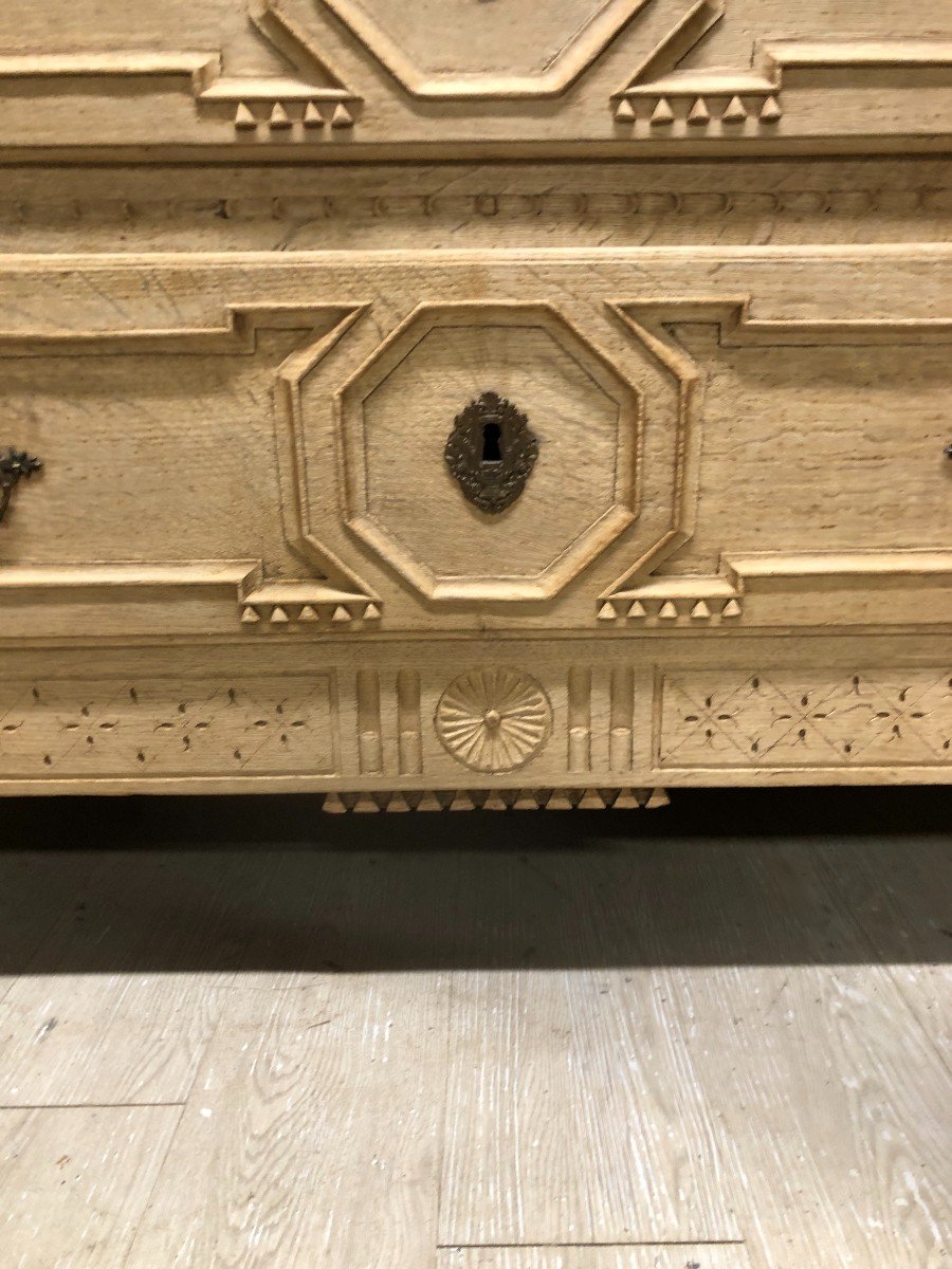 Commode d'époque Louis XVI En Chêne Naturel-photo-3