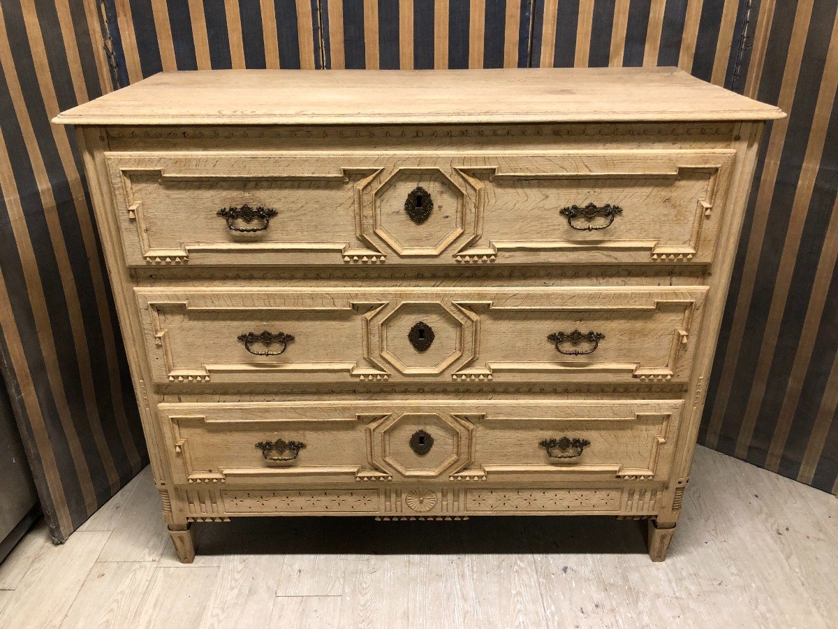 Commode d'époque Louis XVI En Chêne Naturel