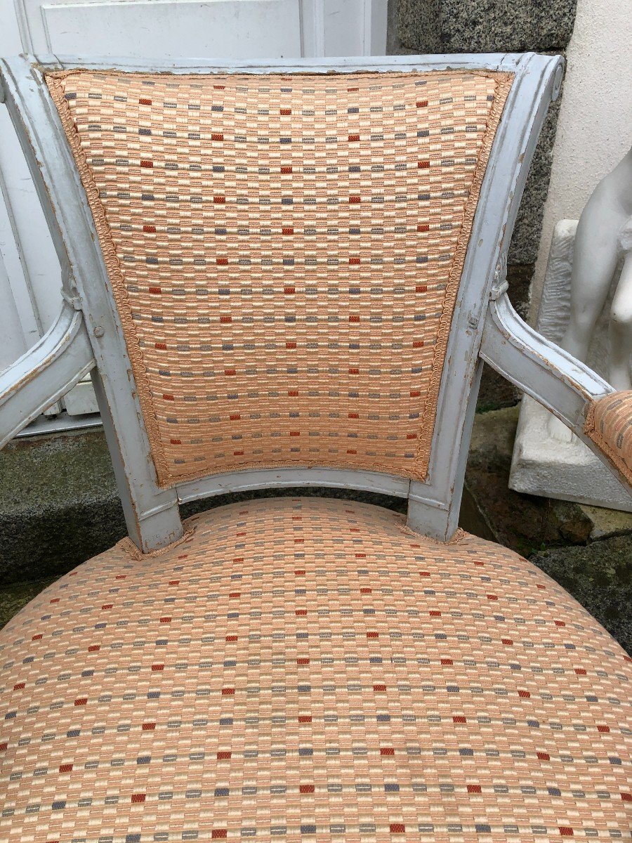 Pair Of Lacquered Directoire Period Armchairs-photo-3