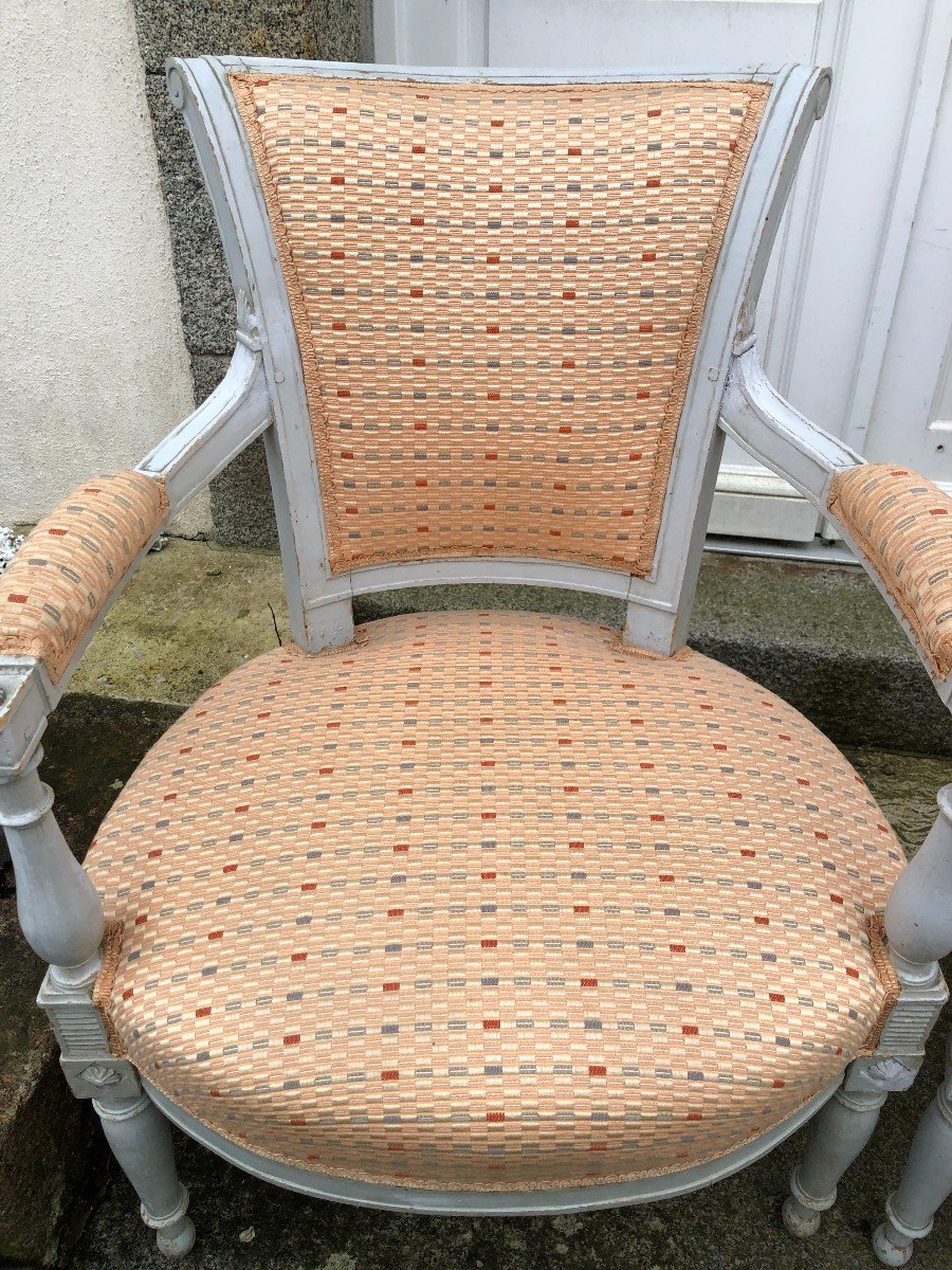 Pair Of Lacquered Directoire Period Armchairs-photo-4