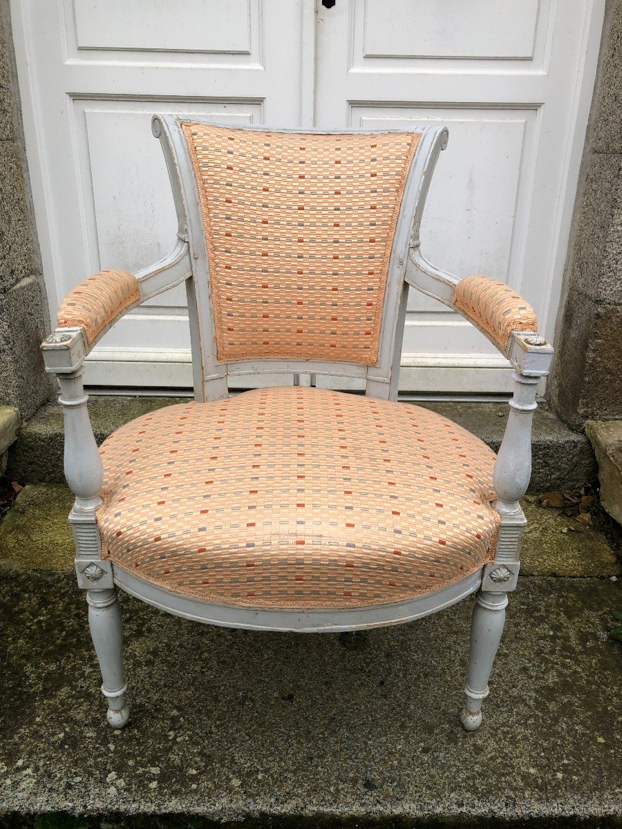 Pair Of Lacquered Directoire Period Armchairs-photo-1