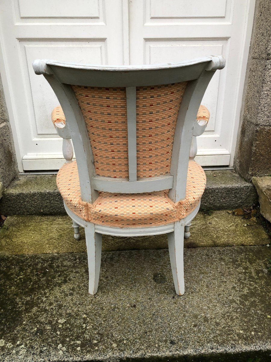 Pair Of Lacquered Directoire Period Armchairs-photo-6