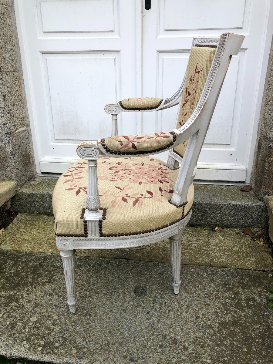 Set Of Four Louis XVI Period Armchairs By Jb. Boulard-photo-4