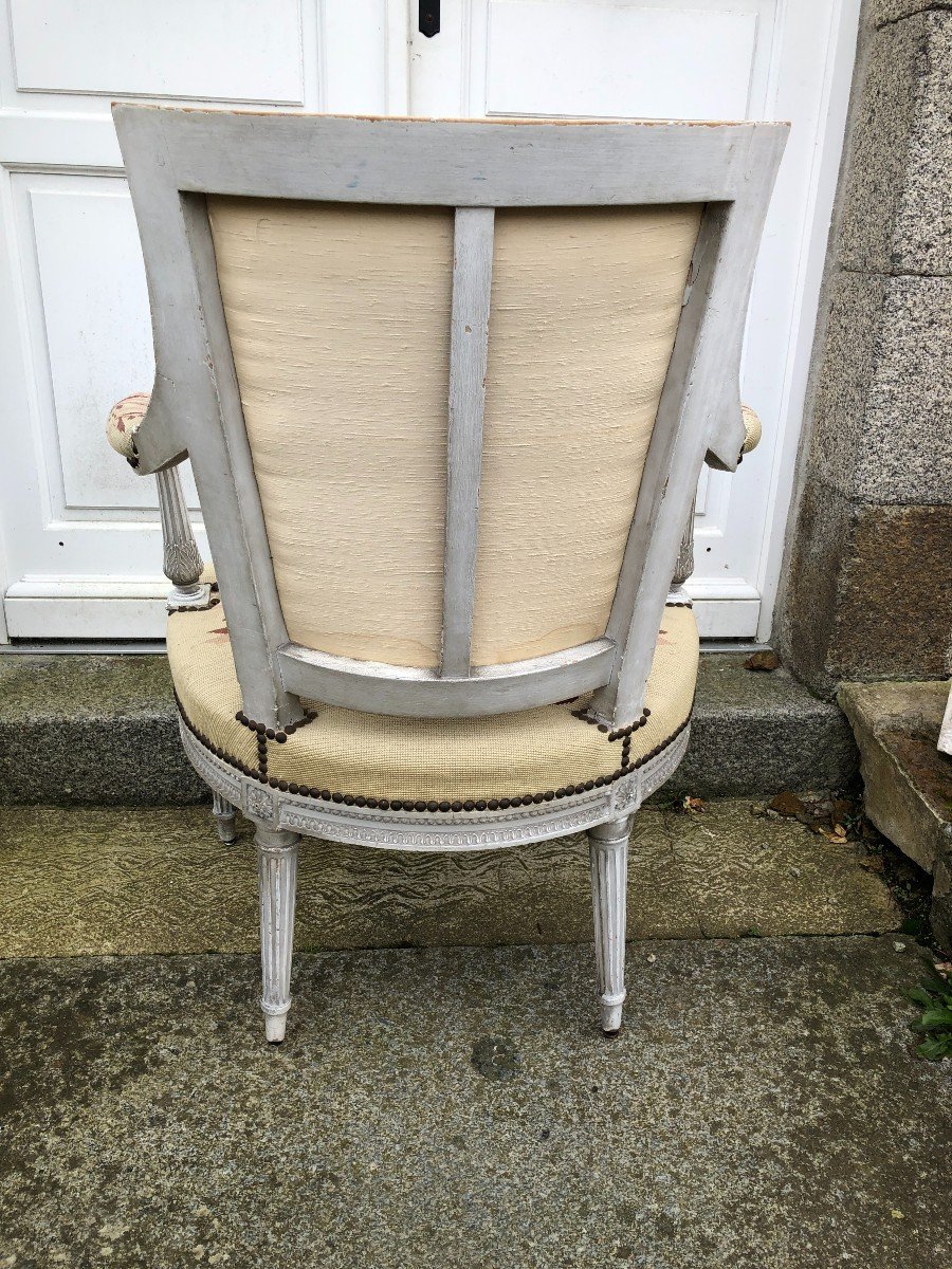 Set Of Four Louis XVI Period Armchairs By Jb. Boulard-photo-5