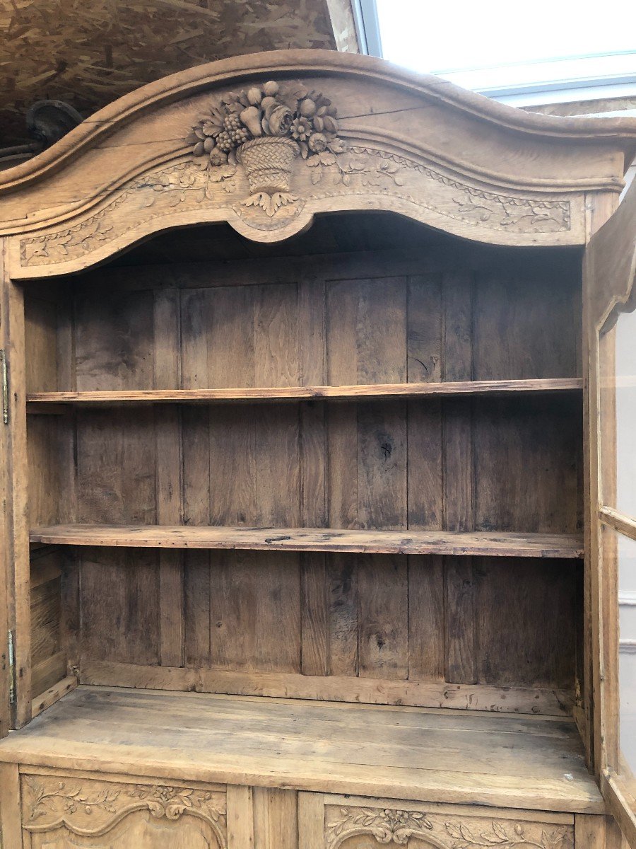 Norman Two-body Sideboard, Glazed, In Natural Oak From The 19th Century-photo-4