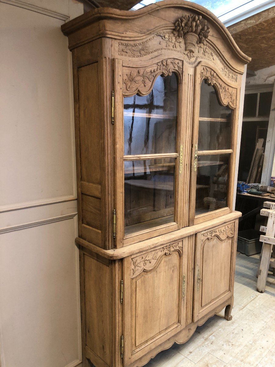 Norman Two-body Sideboard, Glazed, In Natural Oak From The 19th Century-photo-1