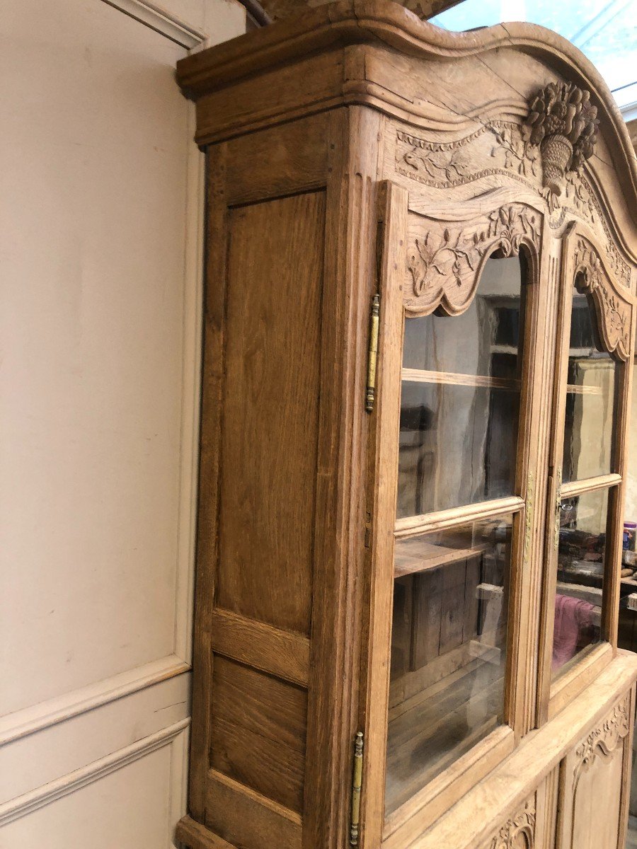 Norman Two-body Sideboard, Glazed, In Natural Oak From The 19th Century-photo-3