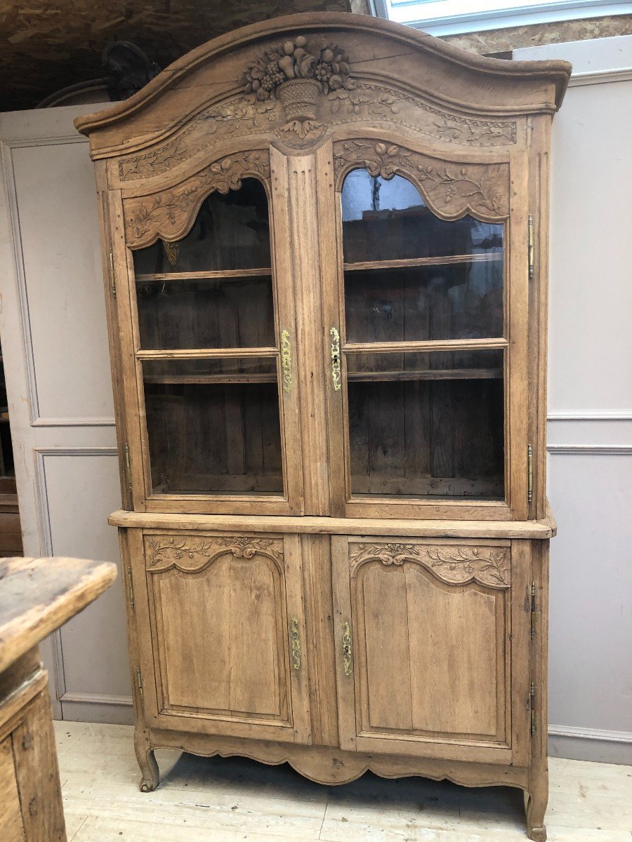 Norman Two-body Sideboard, Glazed, In Natural Oak From The 19th Century