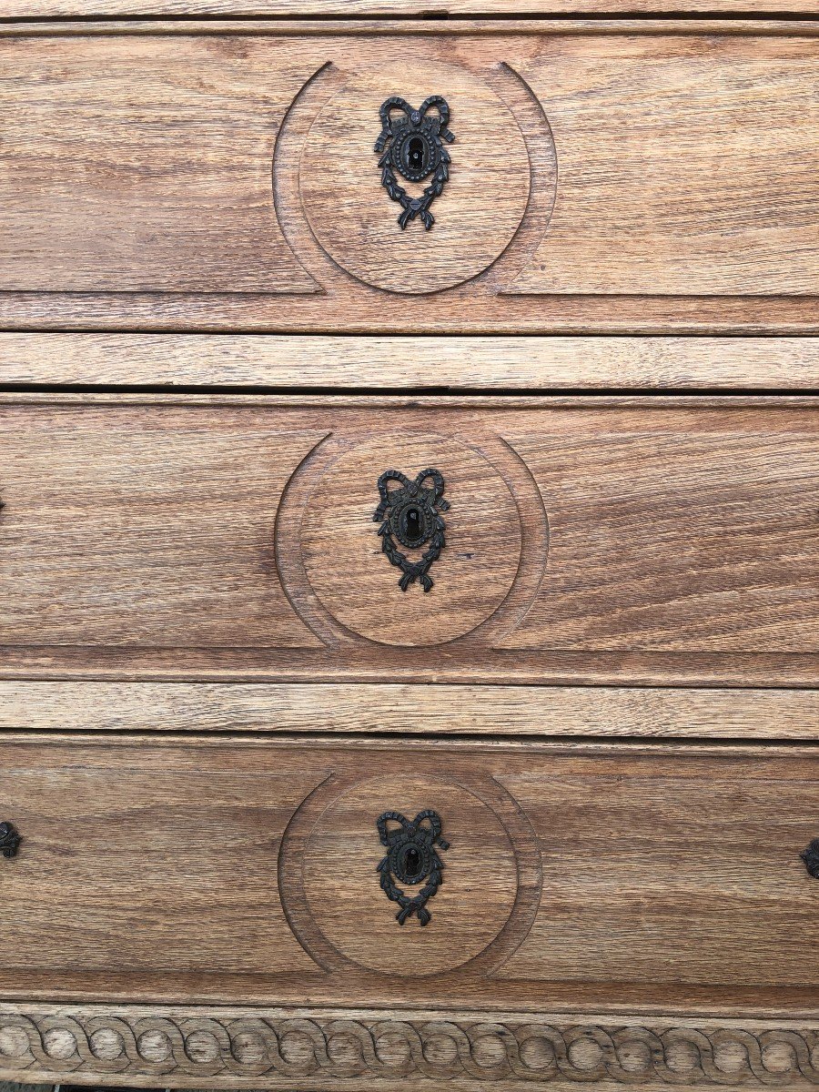 Louis XVI Chest Of Drawers In Natural Oak-photo-5