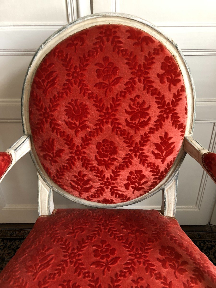 Fauteuil à La Reine d'époque Louis XVI-photo-4