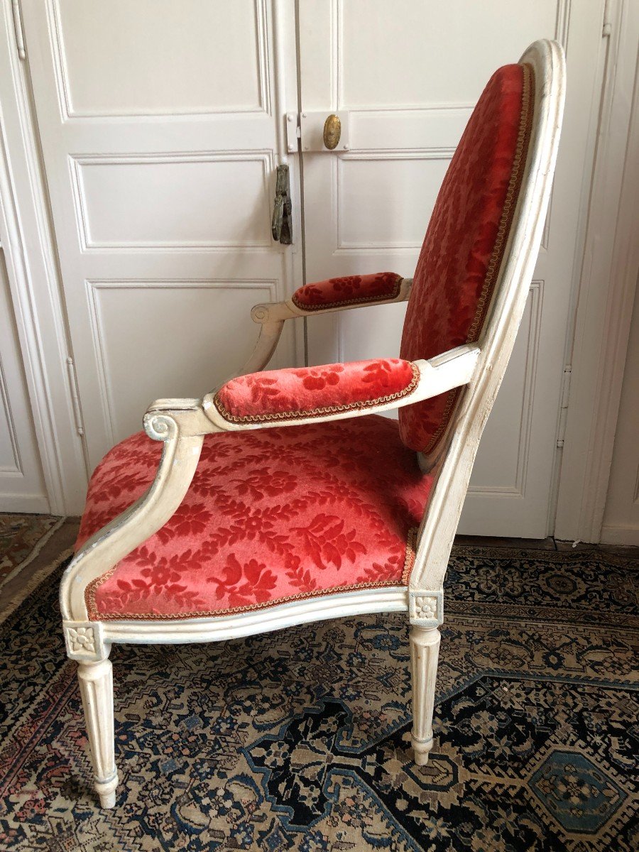 Fauteuil à La Reine d'époque Louis XVI-photo-2