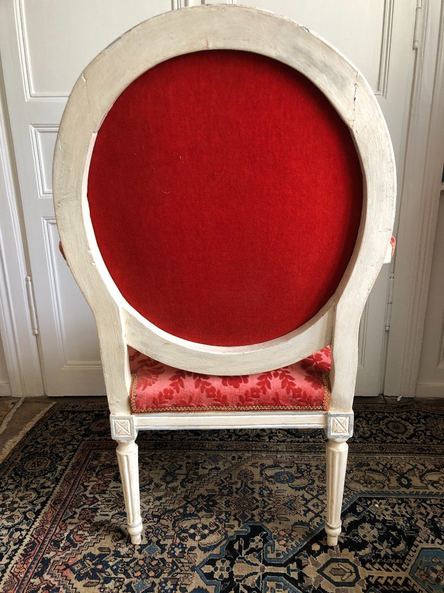 Fauteuil à La Reine d'époque Louis XVI-photo-3