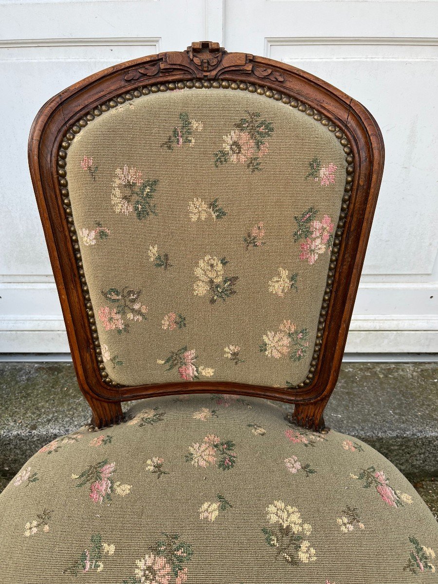 Suite De Quatre Chaises d'époque Louis XVI En Orme-photo-1