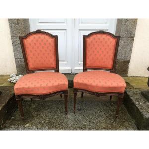 Pair Of Louis XVI Period Chairs In Elm