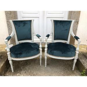 Pair Of Lacquered Directoire Period Armchairs 