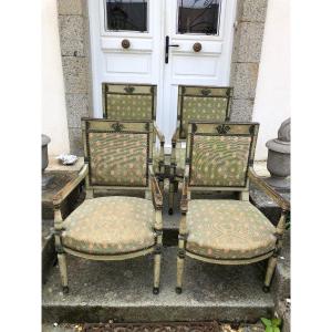 Suite Of Four Directoire Period Armchairs 