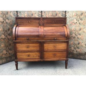 Louis XVI Period Cylinder Desk In Walnut