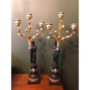 Pair Of Empire Period Candelabra 