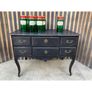 Small Louis XV Black Chest Of Drawers