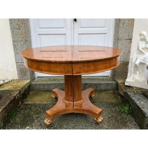 Empire Period Pedestal Table In Mahogany And Mahogany Veneer 