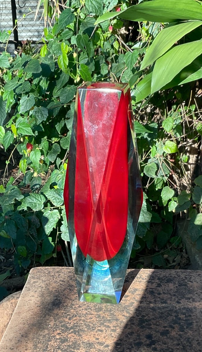 Somerso Vase In Murano Glass By Flavio Poli