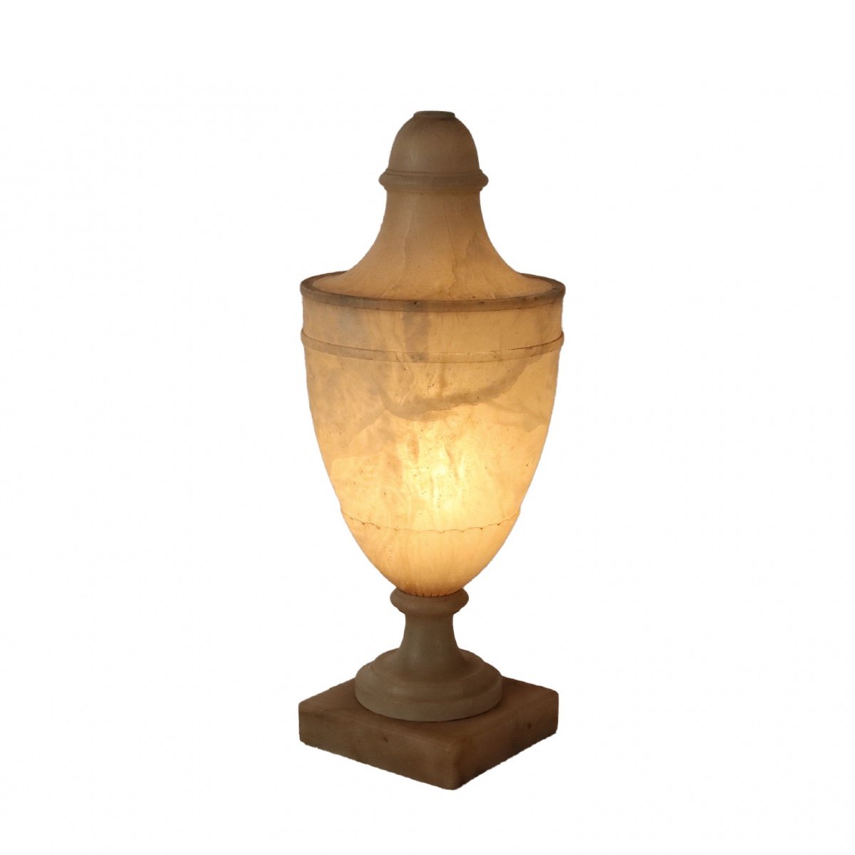 Grand Tour, Alabaster Lamp Around 1920/30-photo-2