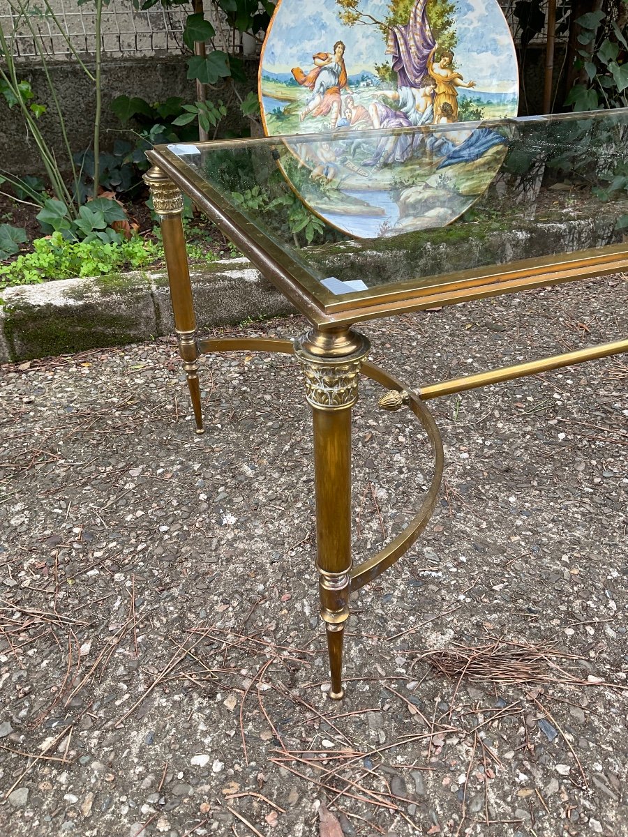 Neoclassical Coffee Table In Bronze And Brass Circa 1950-photo-3