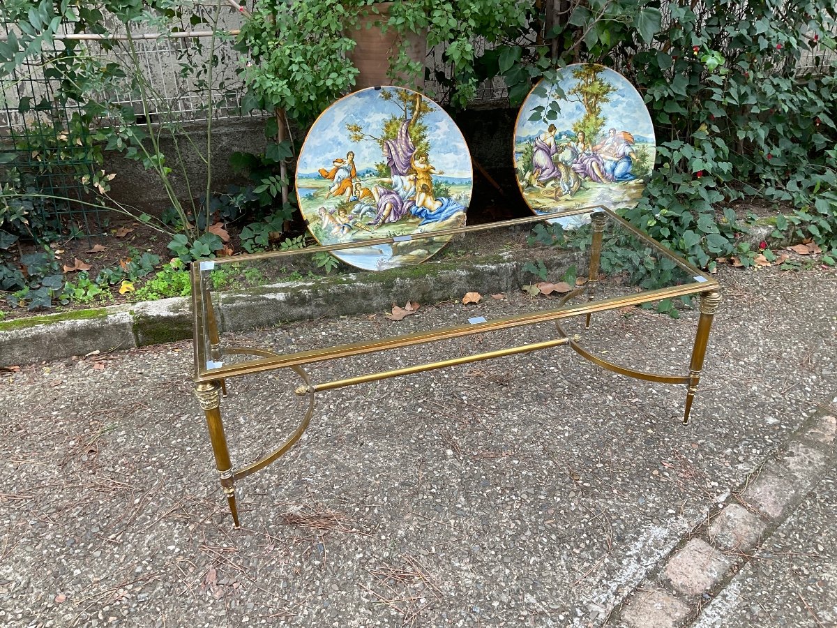 Neoclassical Coffee Table In Bronze And Brass Circa 1950-photo-4