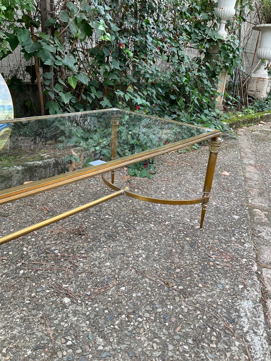 Neoclassical Coffee Table In Bronze And Brass Circa 1950-photo-3