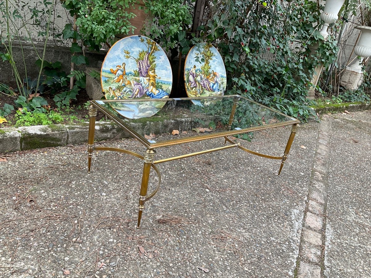 Neoclassical Coffee Table In Bronze And Brass Circa 1950-photo-4