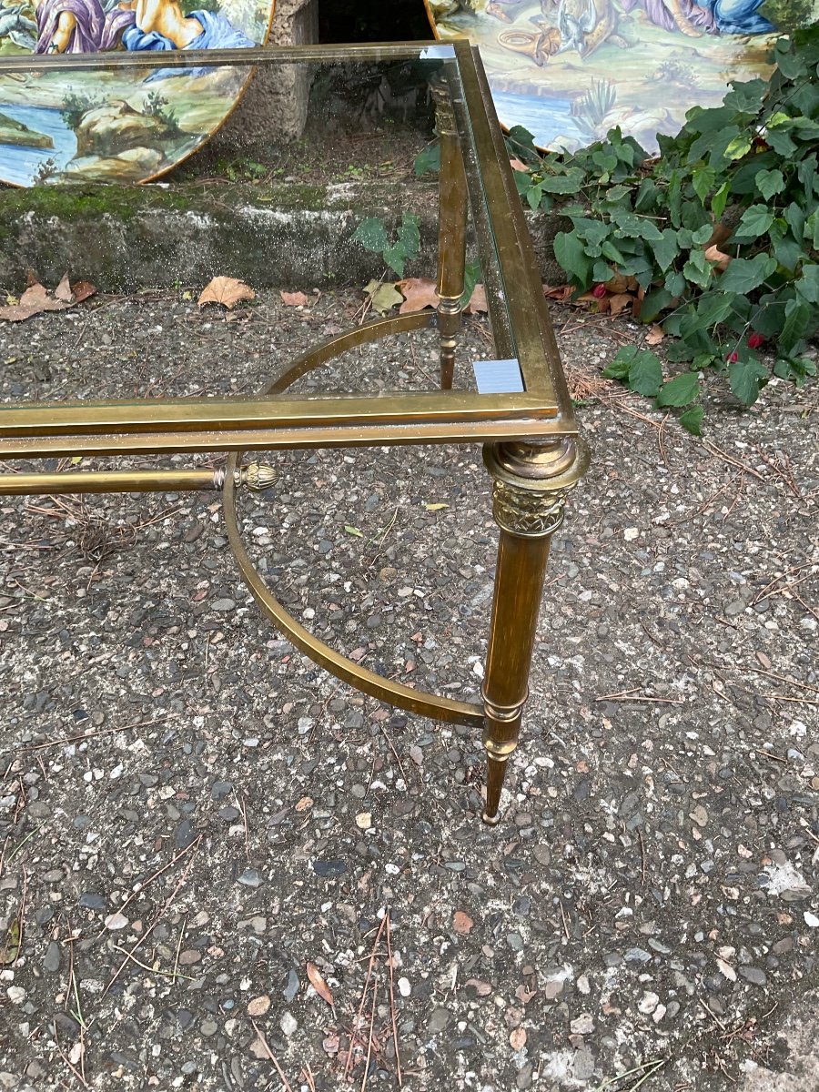 Neoclassical Coffee Table In Bronze And Brass Circa 1950-photo-5