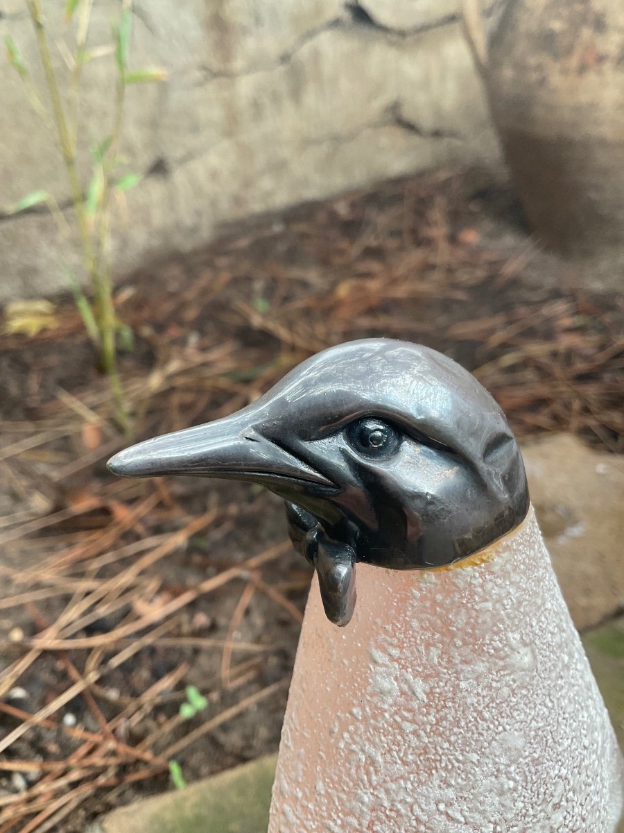 Penguin In Murano Glass And Silver-photo-2