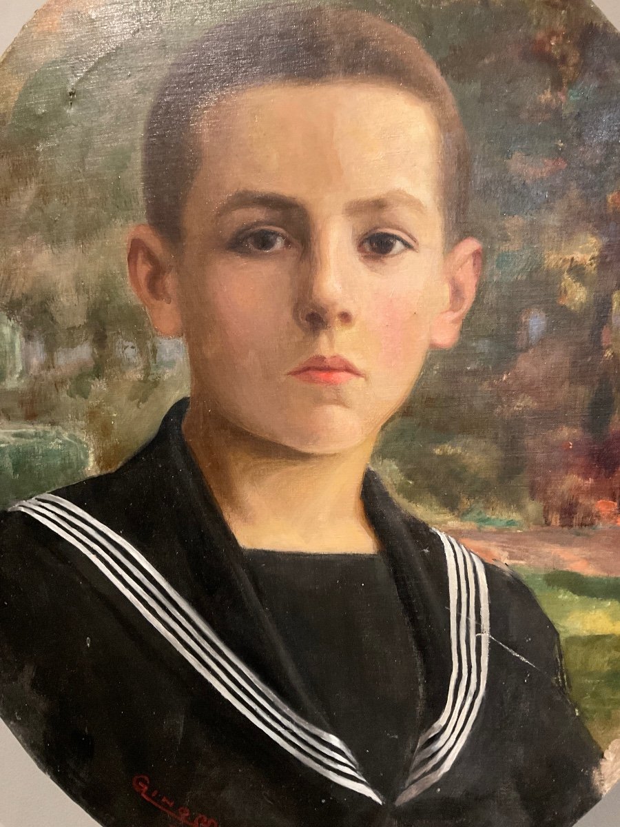 Portrait D Enfant Signé Gino Mazzoli Daté 1923-photo-5