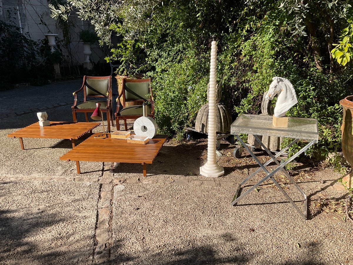 2 Italian Coffee Tables Forming Pendants Circa 1980-photo-1