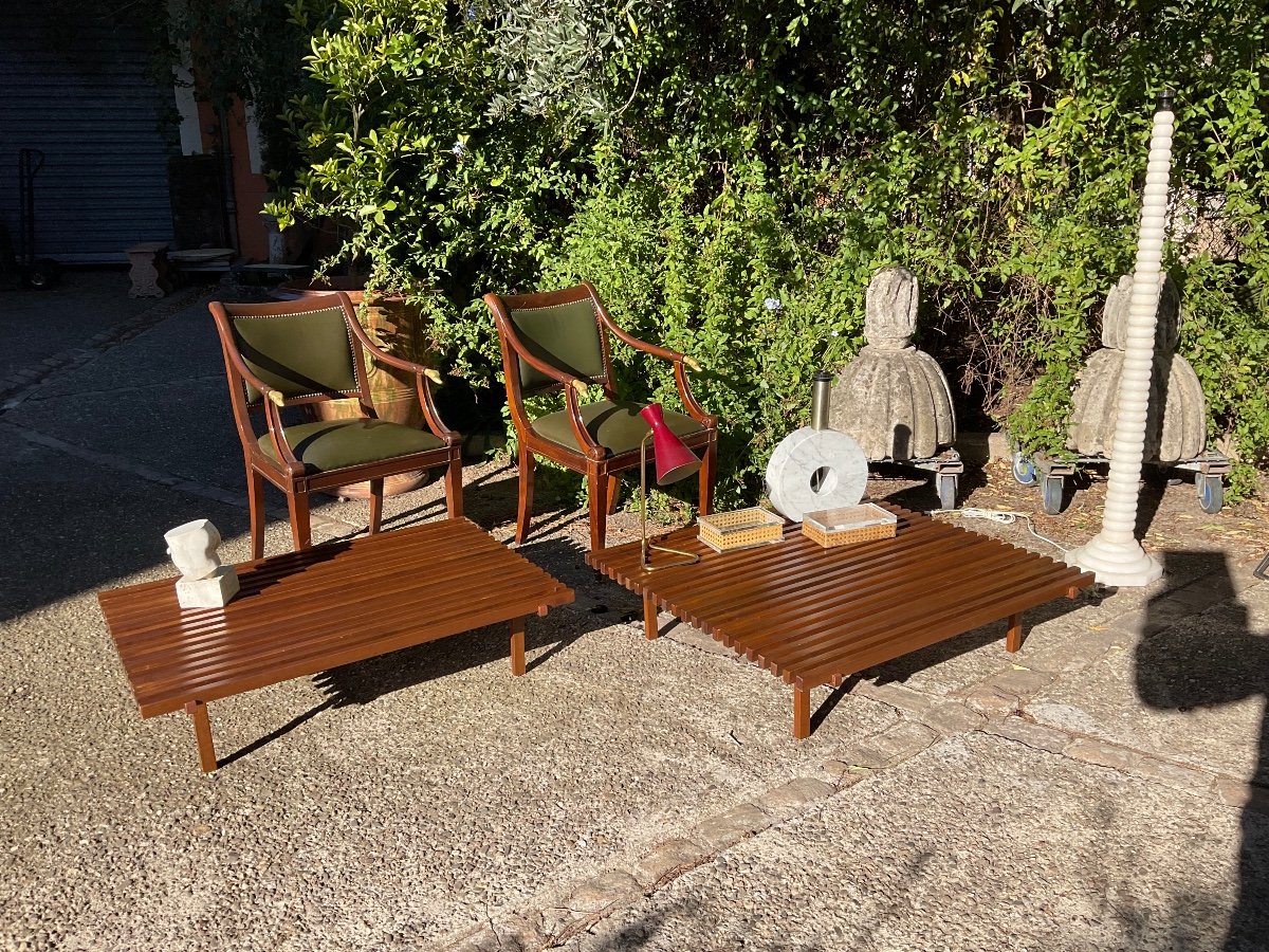 2 Italian Coffee Tables Forming Pendants Circa 1980-photo-2