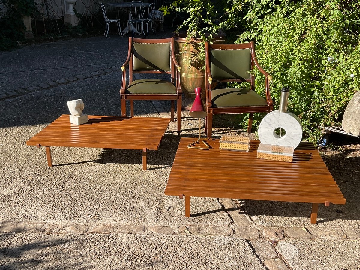 2 Italian Coffee Tables Forming Pendants Circa 1980-photo-3