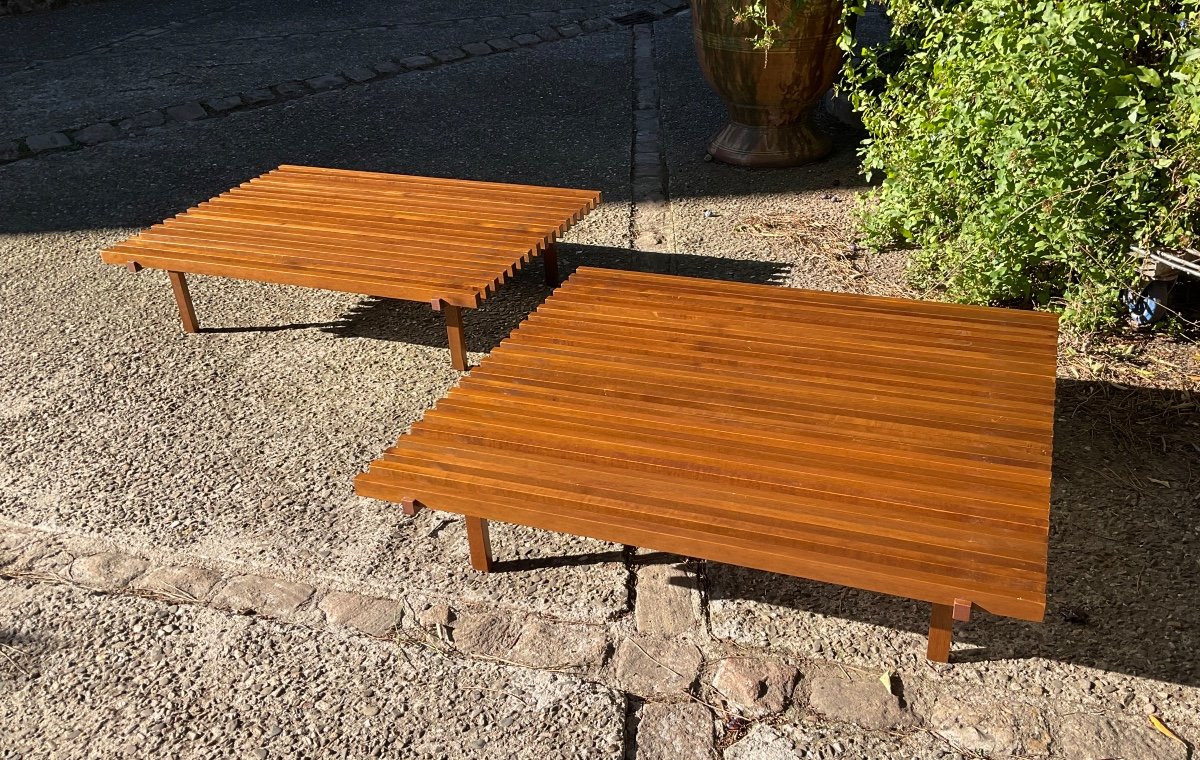 2 Italian Coffee Tables Forming Pendants Circa 1980