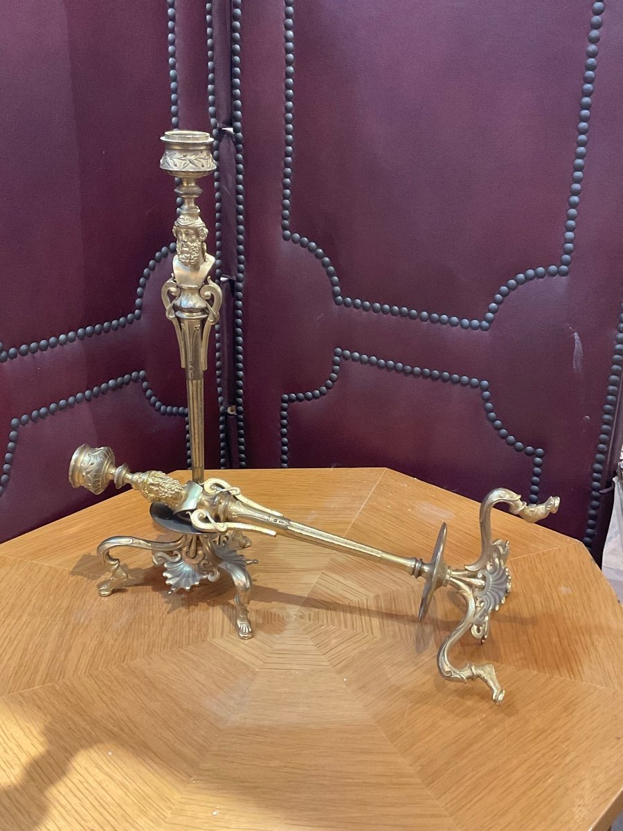 Pair Of Antique Candlesticks Signed By Ferdinand Barbedienne Circa 1870 -photo-7