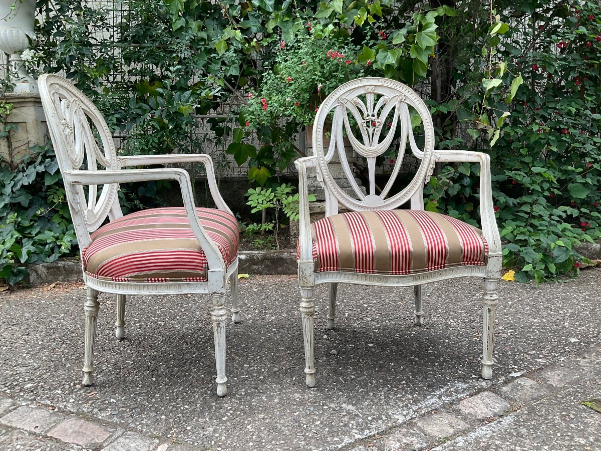 Pair Of Gustavian Armchairs Late 19th Century -photo-2