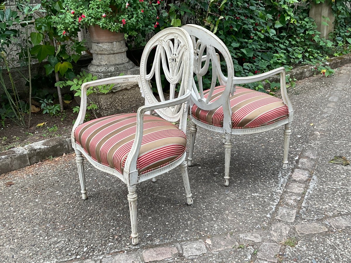 Pair Of Gustavian Armchairs Late 19th Century -photo-3