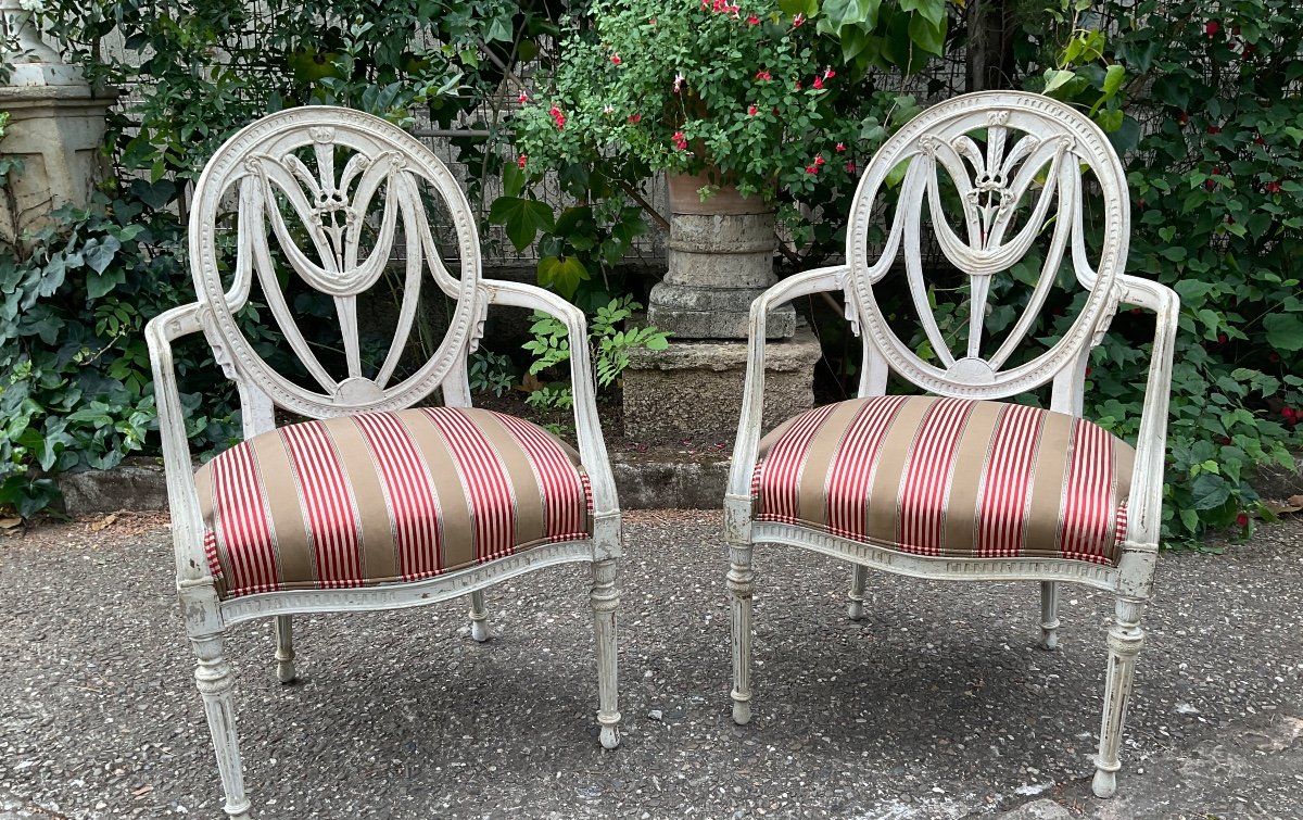 Pair Of Gustavian Armchairs Late 19th Century 