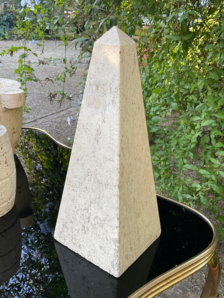 Travertine Obelisk Circa 1960/70-photo-3