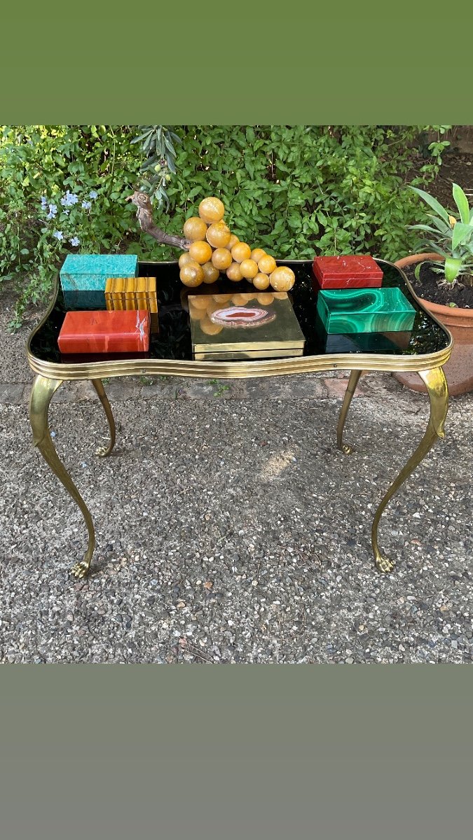 In The Style Of The Antique Bronze Coffee Table From The 40s/50s -photo-2