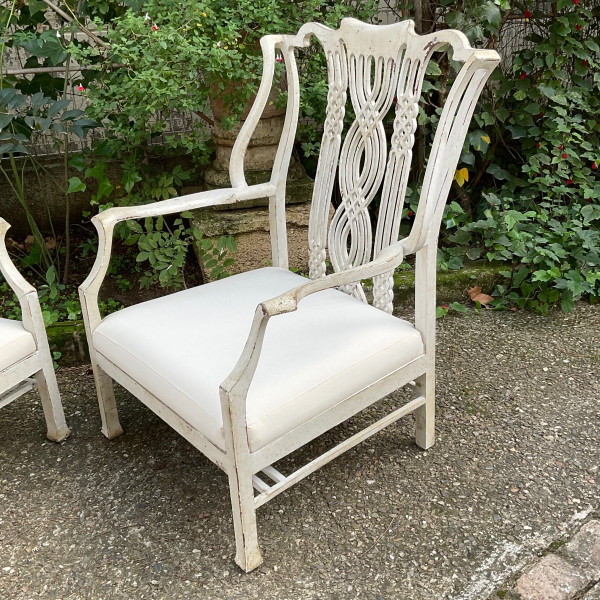 Pair Of Large Pair Of English Armchairs Circa 1920/30 -photo-3