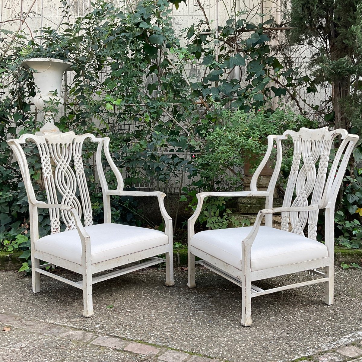 Pair Of Large Pair Of English Armchairs Circa 1920/30 -photo-2