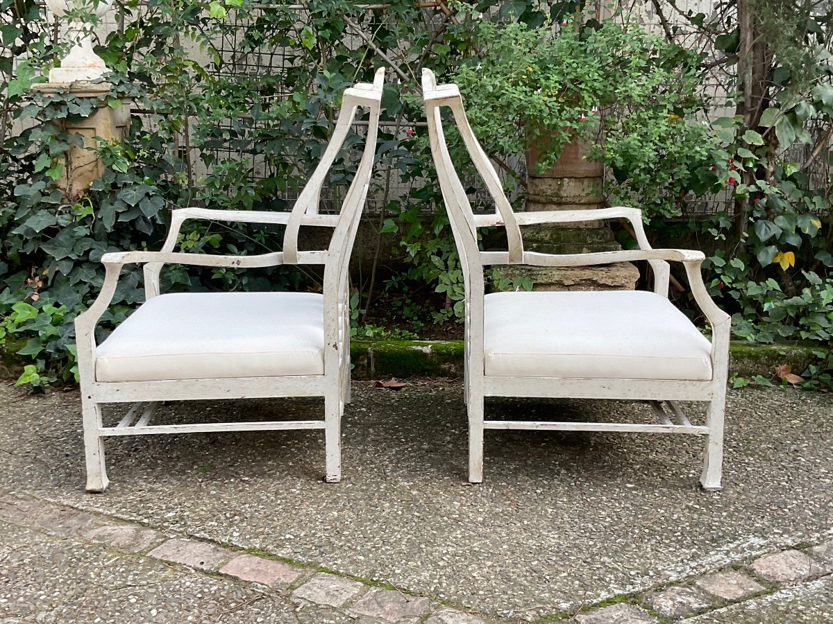 Pair Of Large Pair Of English Armchairs Circa 1920/30 -photo-3